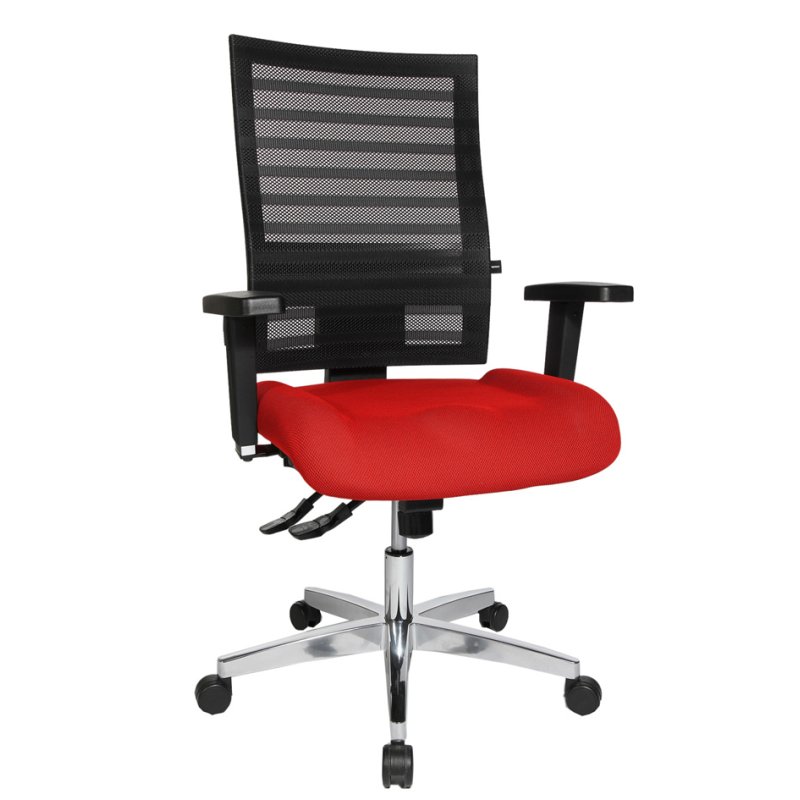 Topstar bureaustoel P 91 NET, draaibaar, rood, netstof